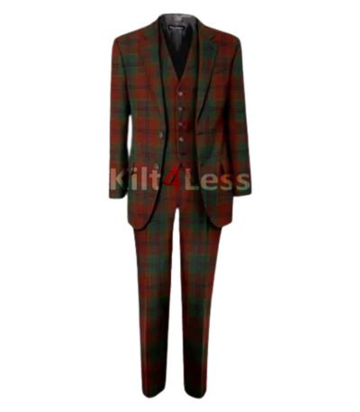 All Ireland Red Tartan Men's 3 Piece Tartan Suit