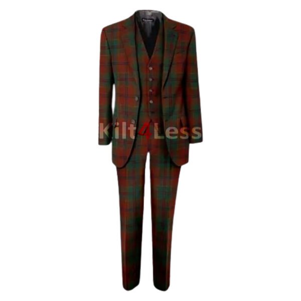 All Ireland Red Tartan Men's 3 Piece Tartan Suit