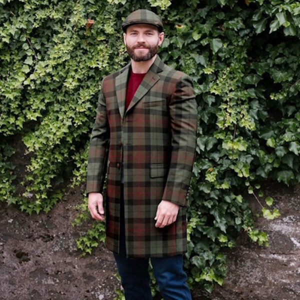 Men's Mid-Thigh Length Tartan Jacket