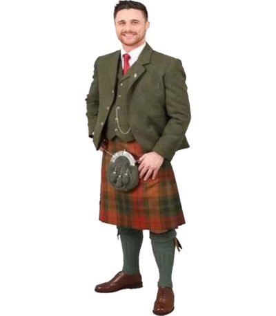 Forest Green Tweed Jacket Kilt Outfit