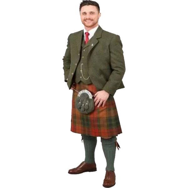 Forest Green Tweed Jacket Kilt Outfit