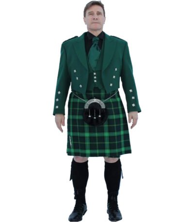 Green Prince Charlie Celtic Kilt Outfit