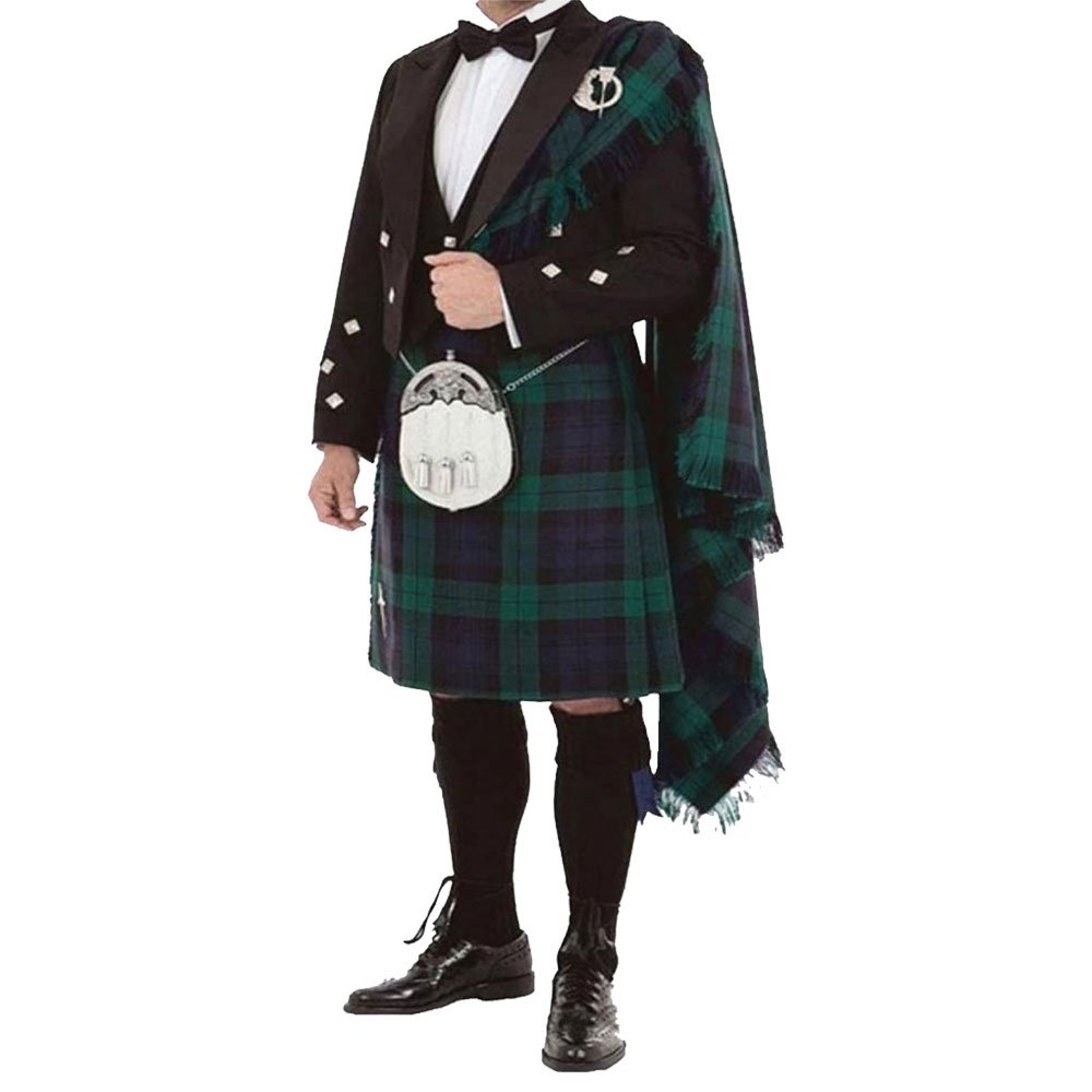 Prince Charlie Black Watch Tartan Kilt Outfit