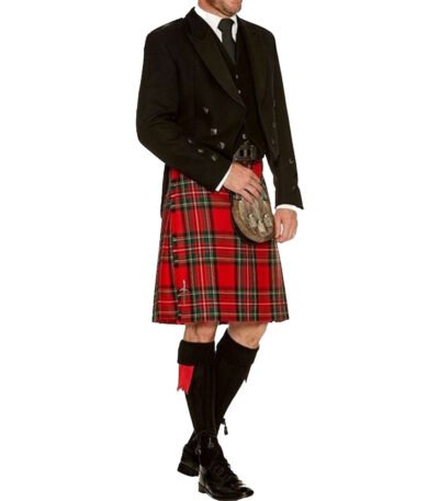 Royal Stewart Tartan Formal Prince Charlie Heavy Kilt Outfit