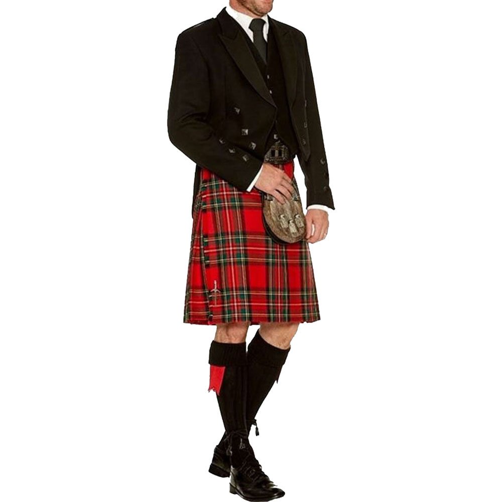 Royal Stewart Tartan Formal Prince Charlie Heavy Kilt Outfit