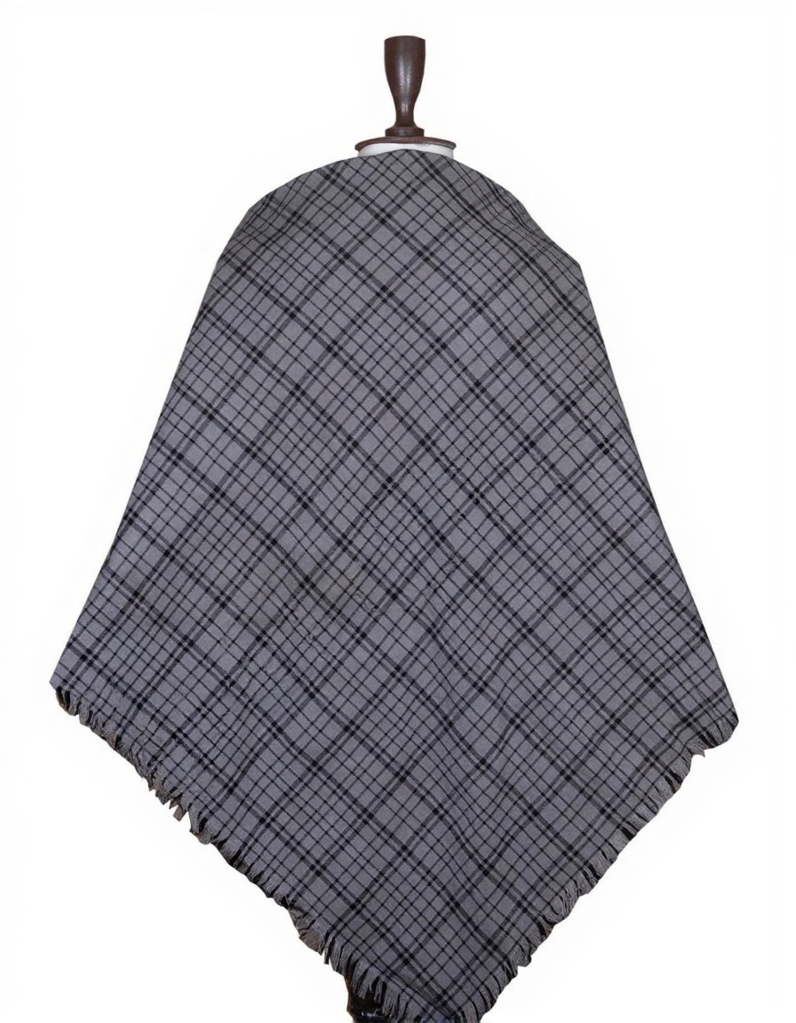 Black Dark Shadow Tartan Shawl