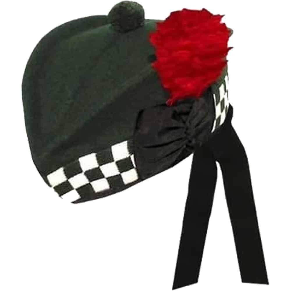 Black White Diced Army Glengarry Hat