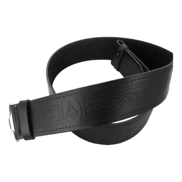 Celtic Buckle Embossed Leather Scottish Highland Traditional Kilt Belt