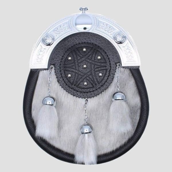 Full Dress Sporran Light Grey Sealskin Sporran
