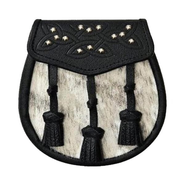 Semi Dress Natural Calfskin 14 Stud Leather Tassel Sporran